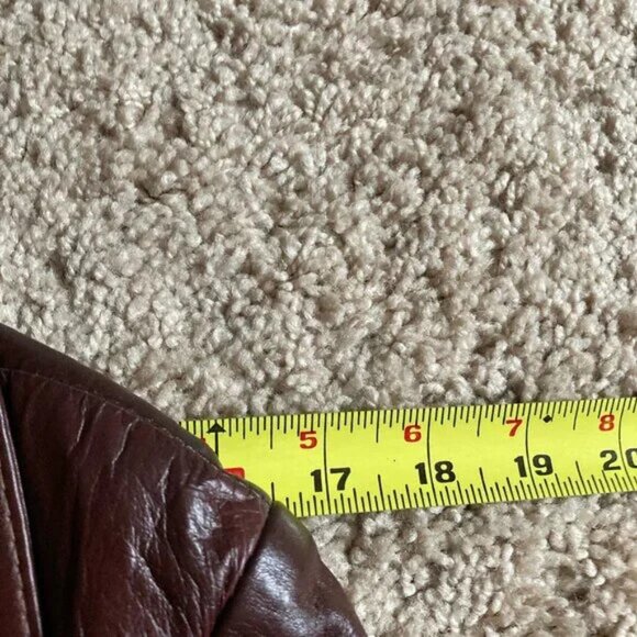 UNWORN Vintage Leather Coat Size L Retro Boho Fall Office Daily Wear 70s - Picture 8 of 12